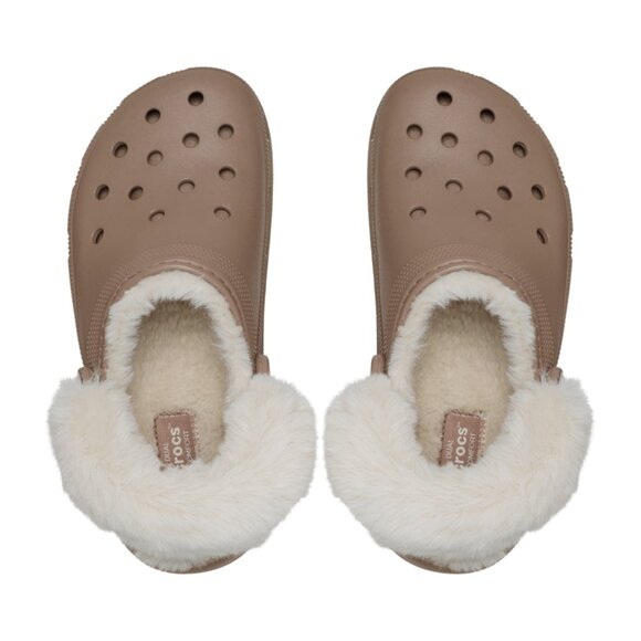 NEW CROCS Sizes 9, 10 Women's Classic Platform Fuzz Lined Clog - Latte - Picture 4 of 6